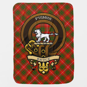 Scottish Clan Bruce Badge and Crest Coat of Arms Baby Blanket