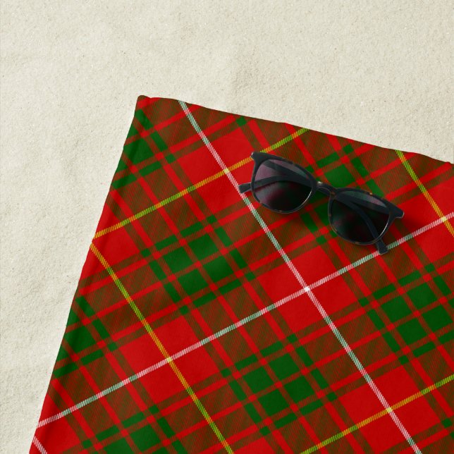 Scottish Clan Bruce Badge and Crest | Coat of Arms Beach Towel (In Situ)