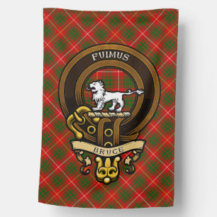 Scottish Clan Bruce Badge and Crest Coat of Arms House Flag