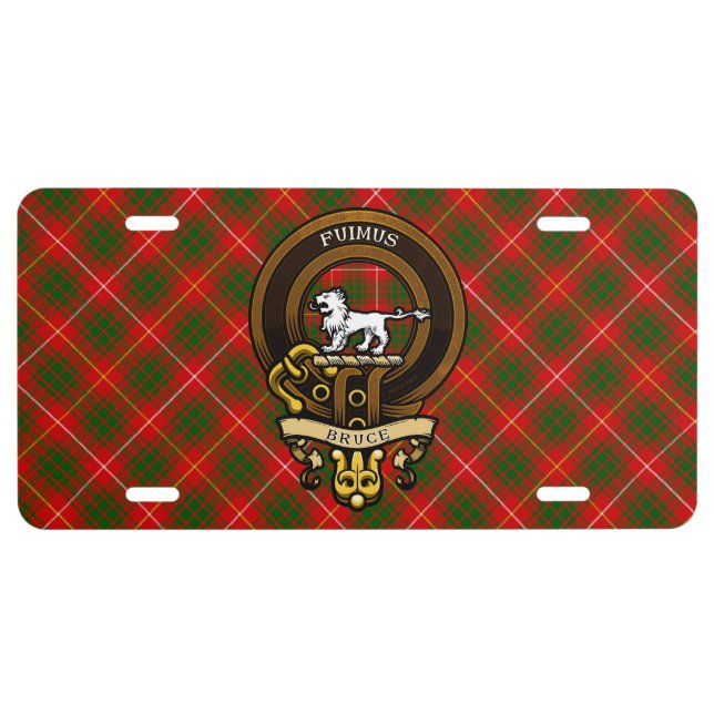 Scottish Clan Bruce Badge and Crest | Coat of Arms License Plate (Front)