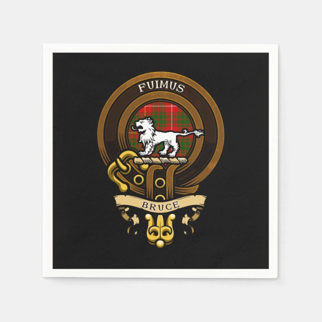 Scottish Clan Bruce Badge and Crest | Coat of Arms Napkins (Front)