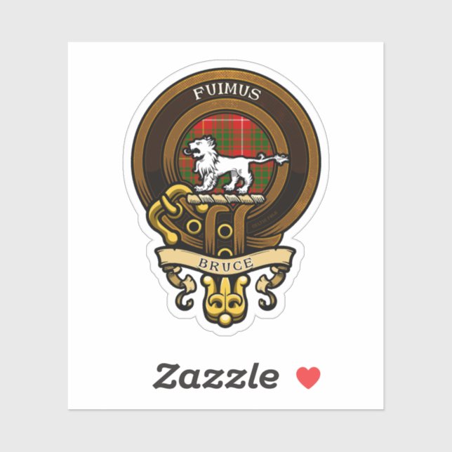 Scottish Clan Bruce Badge and Crest | Coat of Arms Sticker (Sheet)