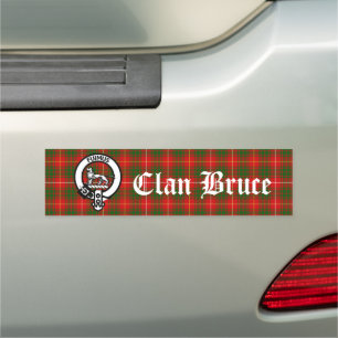 Scottish Clan Bruce Crest Badge and Tartan Car Magnet