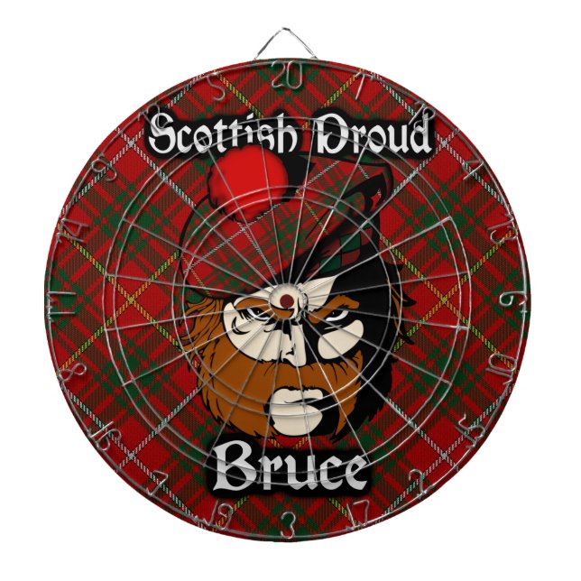 Scottish Clan Bruce Tartan Dartboard (Front)