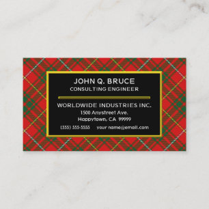 Scottish Clan Bruce Tartan Plaid Business Card