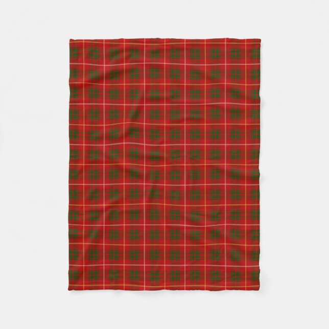 Scottish Clan Bruce Tartan Plaid Fleece Blanket (Front)