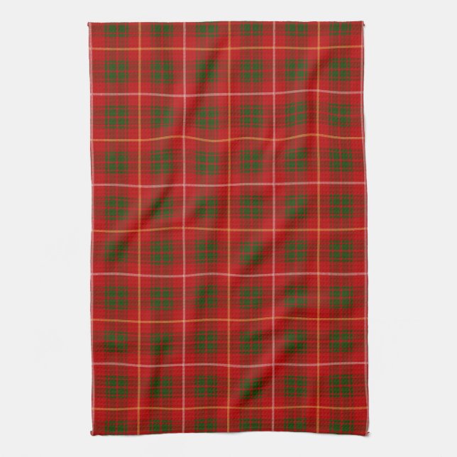 Scottish Clan Bruce Tartan Plaid Kitchen Towel (Vertical)