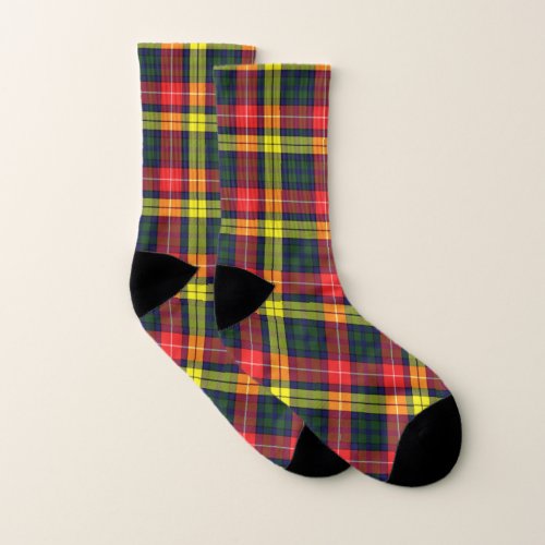 Scottish Clan Buchanan Modern Tartan Plaid Socks