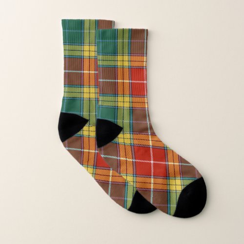 Scottish Clan Buchanan Old Sett Tartan Plaid Socks