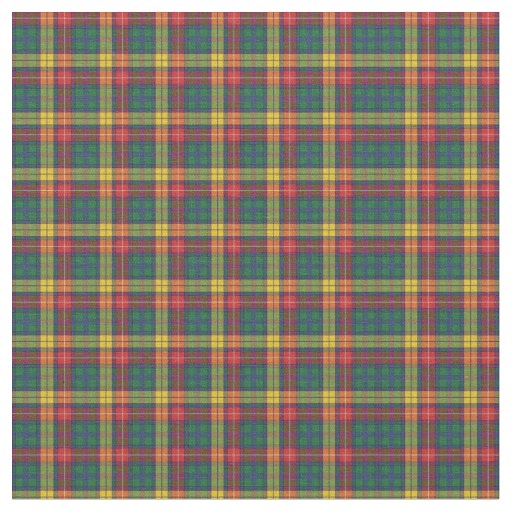 Scottish Clan Buchanan Plaid Red Green Yellow Fabric
