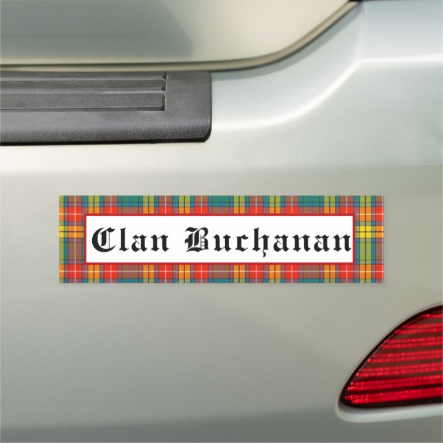 Scottish Clan Buchanan Tartan Car Magnet (In Situ)