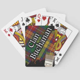 Scottish Clan Buchanan Tartan Paint Brush Poker Cards