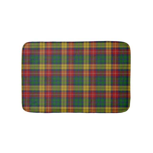 Scottish Clan Buchanan Tartan Plaid Bathroom Mat (Front)