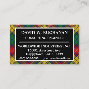 Scottish Clan Buchanan Tartan Plaid Business Card