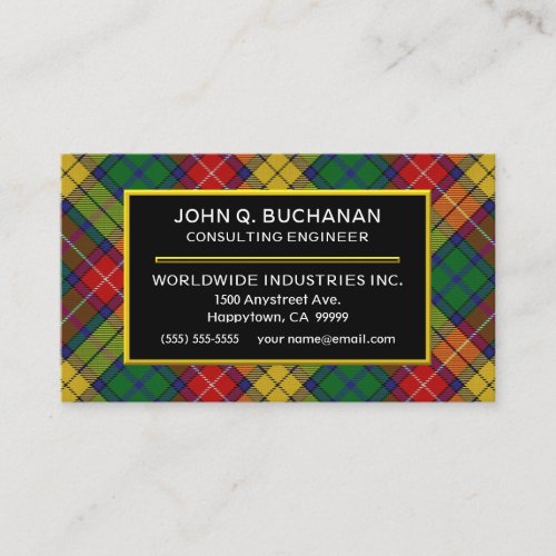 Scottish Clan Buchanan Tartan Plaid Business Card