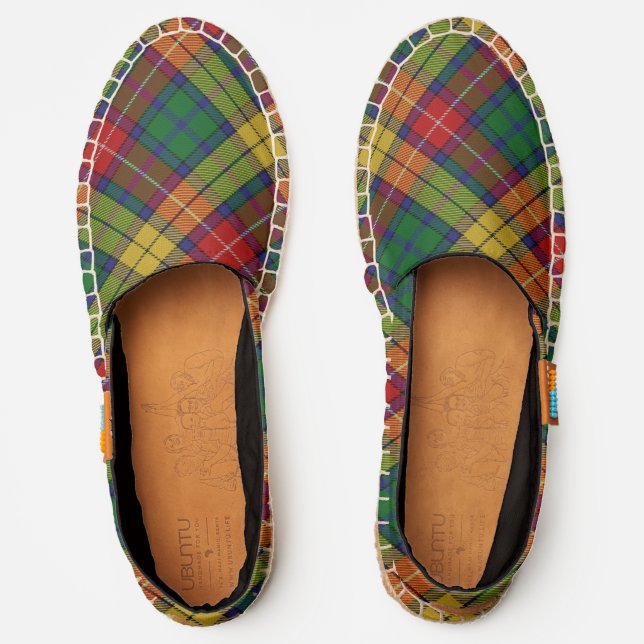 Scottish Clan Buchanan Tartan Plaid Espadrilles (Front)