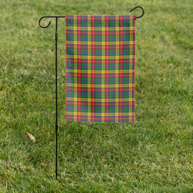 Scottish Clan Buchanan Tartan Plaid Garden Flag (In SItu)