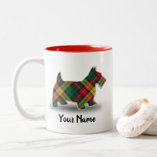 Scottish Clan Buchanan Tartan Scottish Terrier Two-Tone Coffee Mug