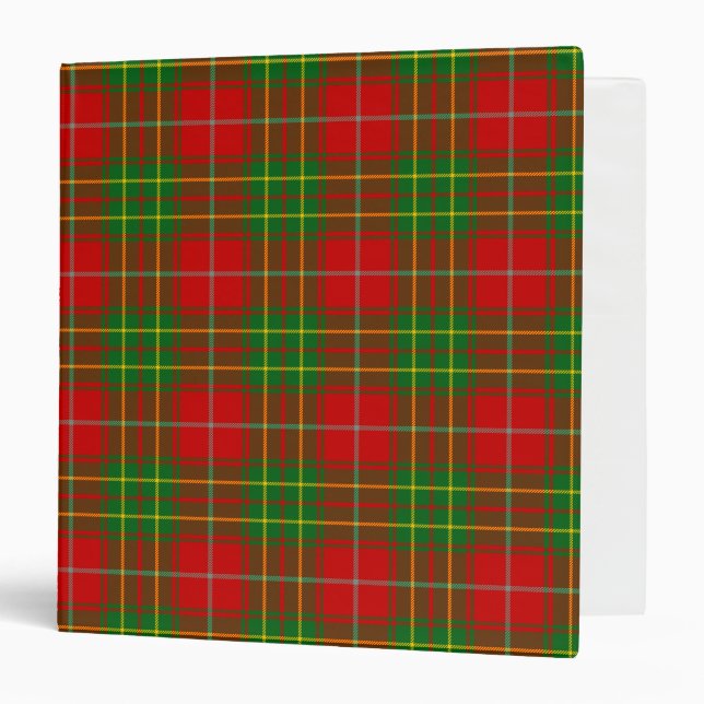 Scottish Clan Burnett Tartan Plaid 3 Ring Binder (Front/Inside)