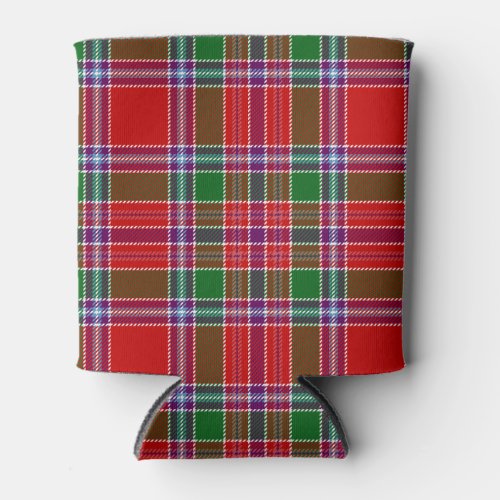 Scottish Clan Burrell Tartan Plaid Can Cooler