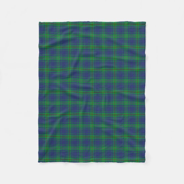 Scottish Clan Burt Tartan Plaid Fleece Blanket (Front)