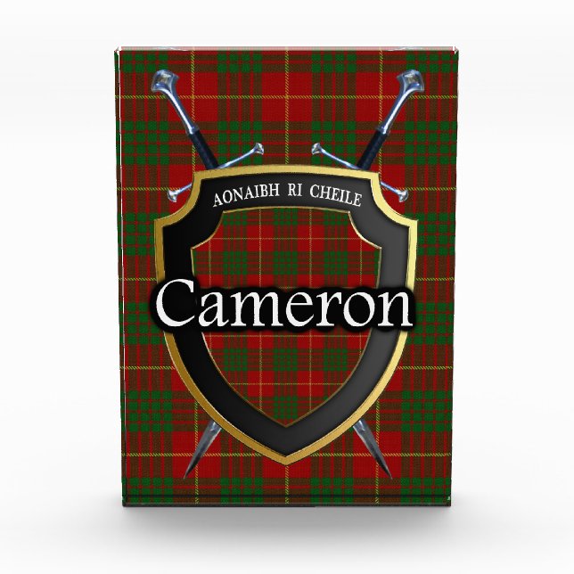 Scottish Clan Cameron Tartan Photo Block (Front)