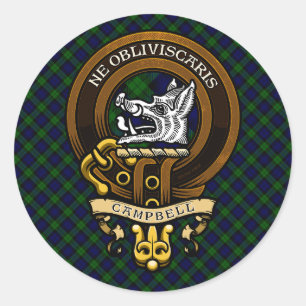 Scottish Clan Campbell Badge and Crest Classic Round Sticker