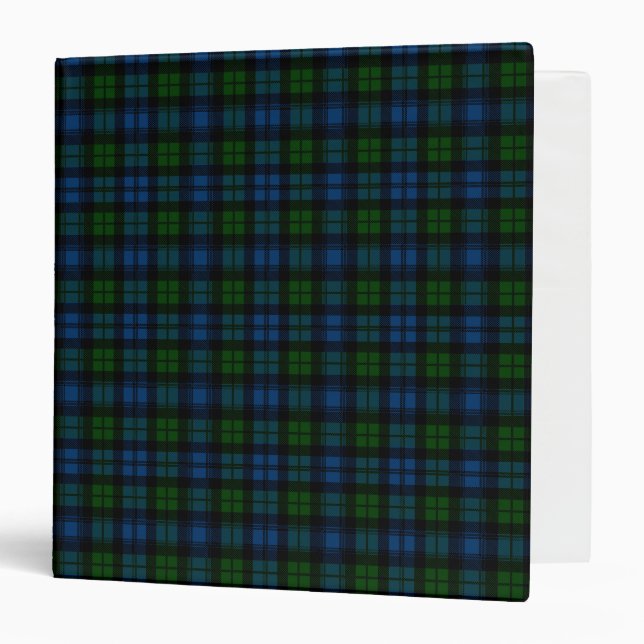 Scottish Clan Campbell Military Tartan Plaid 3 Ring Binder (Front/Inside)