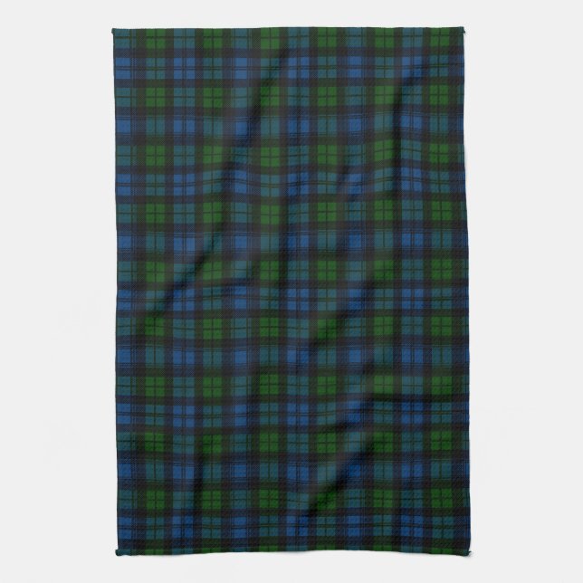 Scottish Clan Campbell Military Tartan Plaid Kitchen Towel (Vertical)