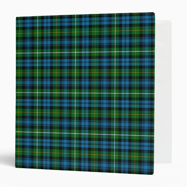 Scottish Clan Campbell Of Argyll Tartan Plaid 3 Ring Binder (Front/Inside)