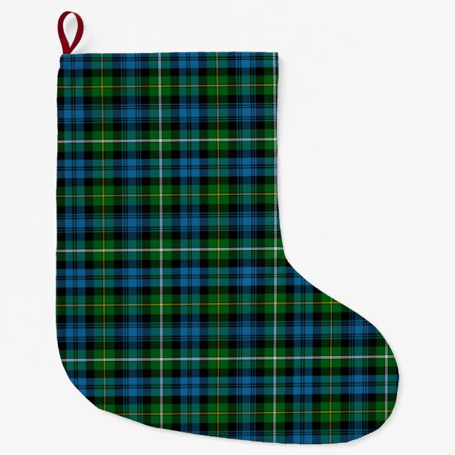 Scottish Clan Campbell Of Argyll Tartan Plaid Large Christmas Stocking (Front)