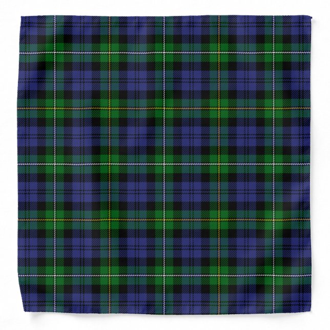 Scottish Clan Campbell of Loudoun Tartan Plaid Bandana (Front)