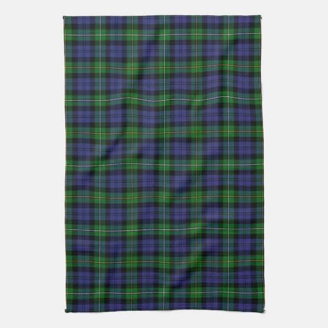 Scottish Clan Campbell of Loudoun Tartan Plaid Kitchen Towel (Vertical)