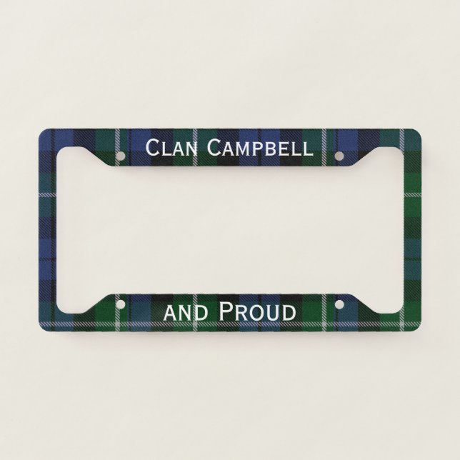 Scottish Clan Campbell Plaid License Plate Frame (Front)