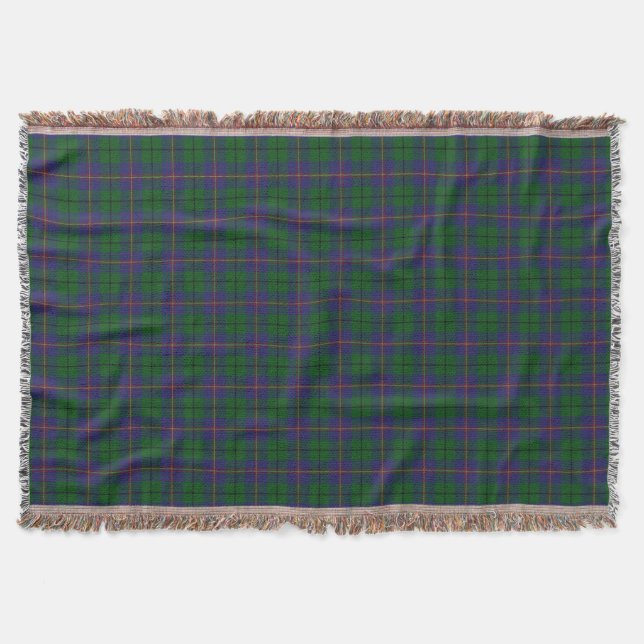 Scottish Clan Carmichael Tartan Throw Blanket (Front)