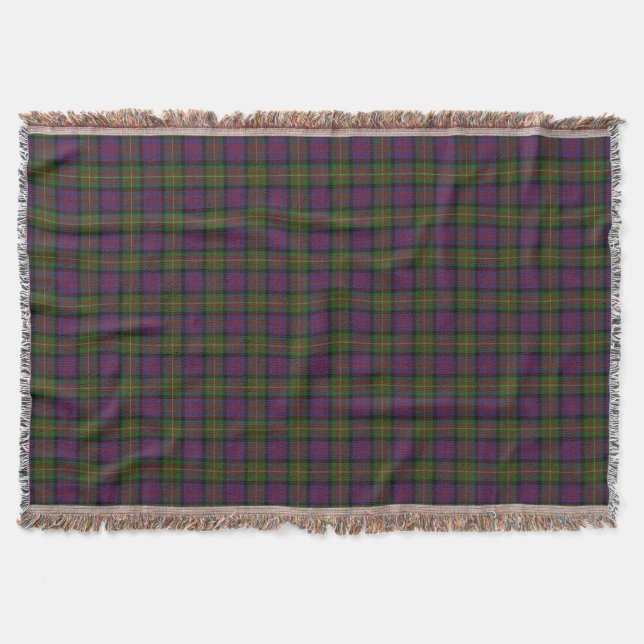 Scottish Clan Carnegie Tartan Throw Blanket (Front)