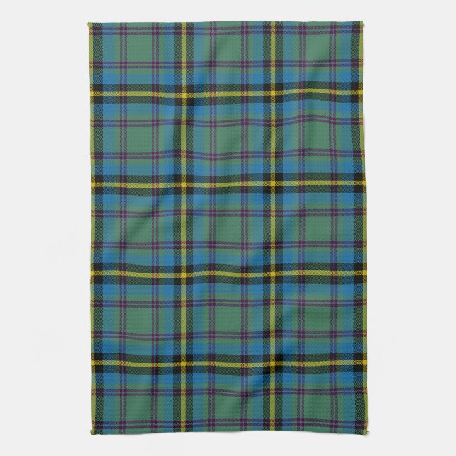 Scottish Clan Carrick Hunting Tartan Plaid Kitchen Towel (Vertical)