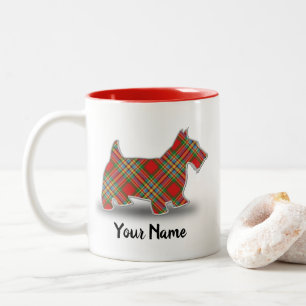 Scottish Clan Chattan Tartan Scottish Terrier Two-Tone Coffee Mug