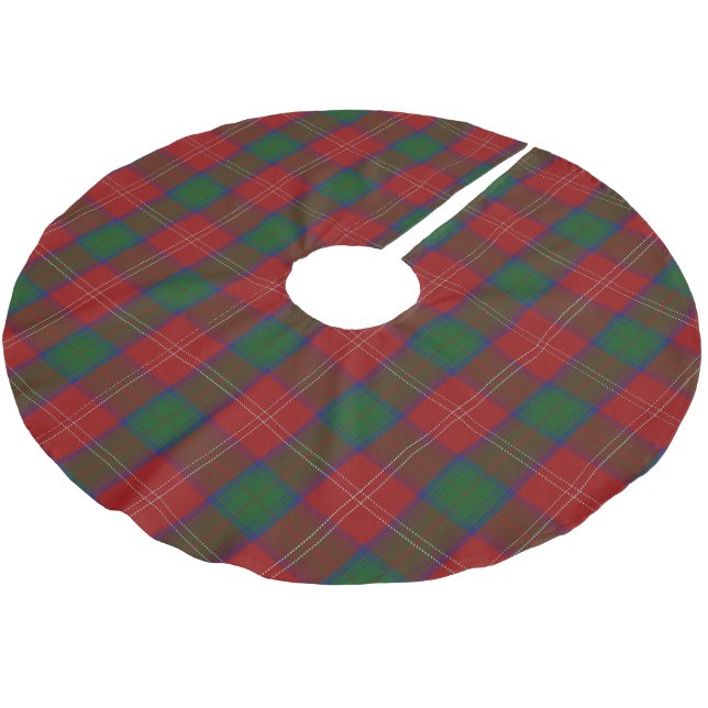 Scottish Clan Chisholm Tartan Brushed Polyester Tree Skirt (Angled)
