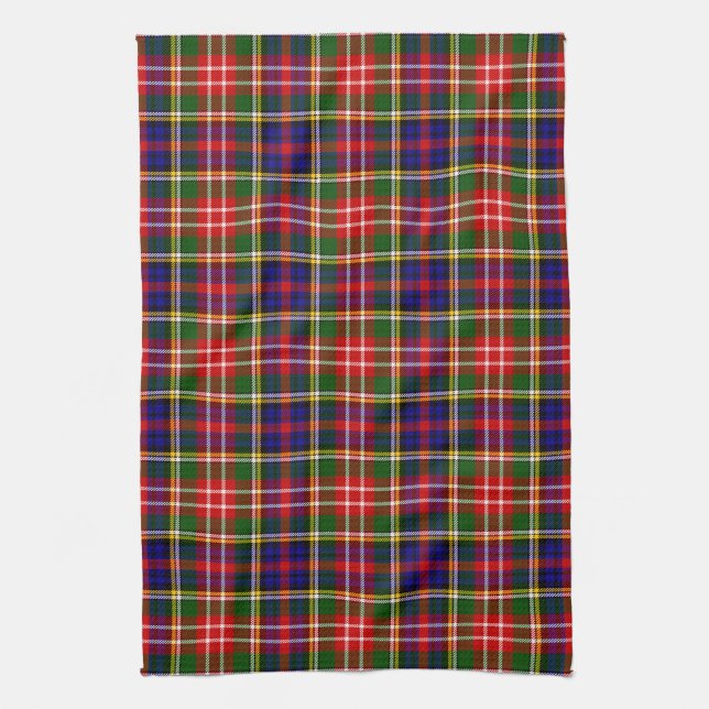Scottish Clan Christie Tartan Plaid Kitchen Towel (Vertical)