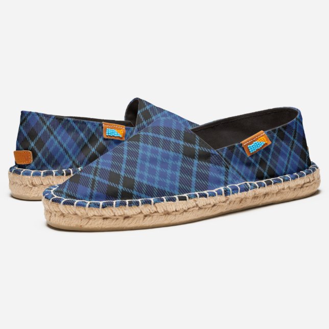 Scottish Clan Clark and Clergy Tartan Plaid Espadrilles (Angled)