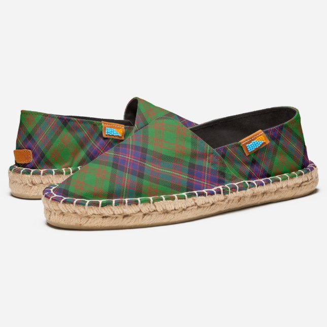 Scottish Clan Cochrane Tartan Plaid Espadrilles (Angled)