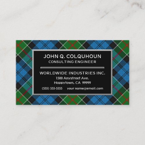 Scottish Clan Colquhoun Tartan Plaid Business Card