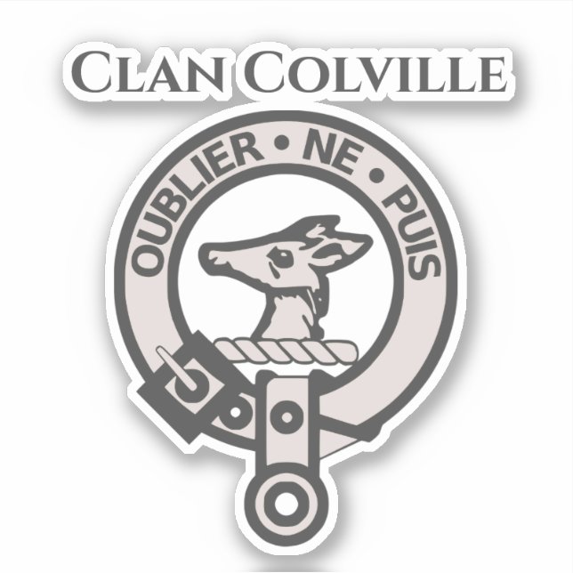 Scottish Clan Colville Crest Badge Sticker (Front)