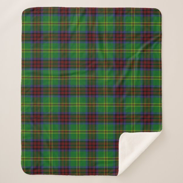 Scottish Clan Connolly Hunting Tartan Plaid Sherpa Blanket (Front)