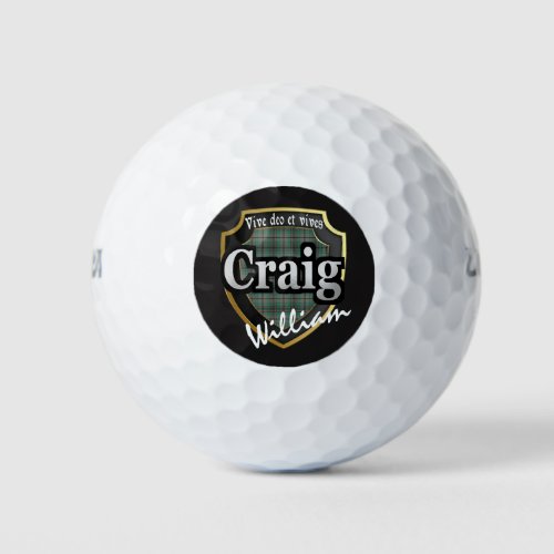 Scottish Clan Craig Personalize Your Name Golf Balls