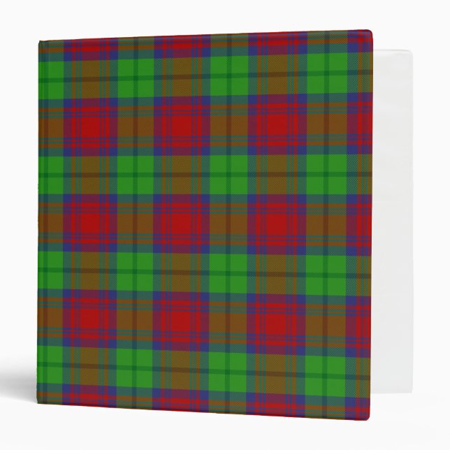 Scottish Clan Cranston Dress Tartan Plaid 3 Ring Binder (Front/Inside)