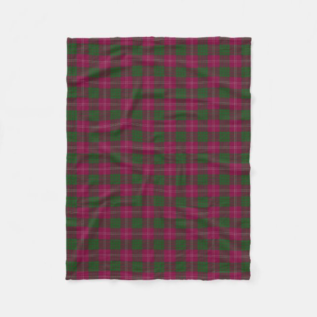 Scottish Clan Crawford Classic Tartan Fleece Blanket (Front)