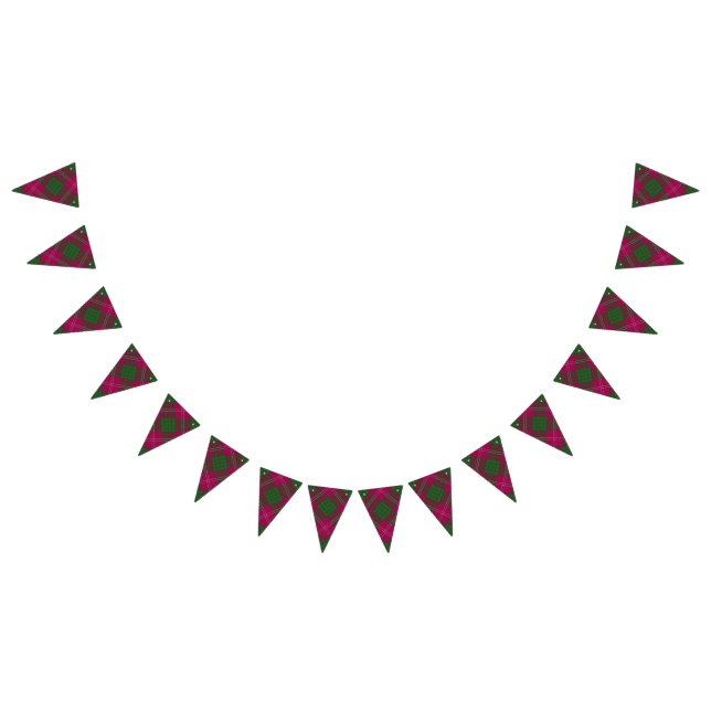 Scottish Clan Crawford Tartan Bunting Flags (All)