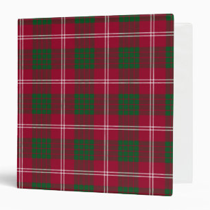 Scottish Clan Crawford Tartan Plaid 3 Ring Binder